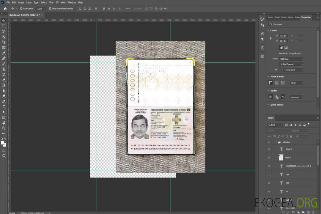 Photolook du passeport de Malte 2020-présent template Photolook du passeport de Malte 2020-présent template